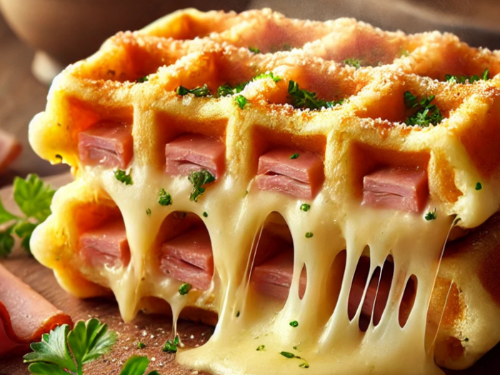 Gaufres jambon fromage fondante